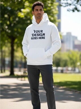 White Men's Pullover Hoodie - Your Design Goes Here